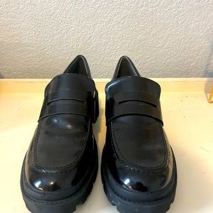 Chunky black loafers